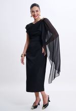 Vestido Midi Festa Preto