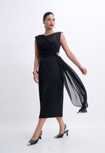 Vestido Midi Festa Preto