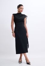 Vestido Midi Festa Preto