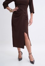 Vestido Manga 3/4 Midi