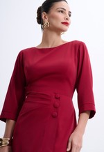 Vestido Manga 3/4 Midi