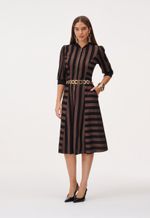 Vestido Manga Bufante Midi