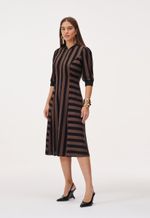 Vestido Manga Bufante Midi
