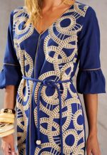 Vestido Voil Bordado Com Recortes Franzidos