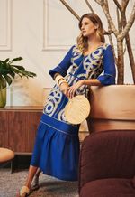 Vestido Voil Bordado Com Recortes Franzidos