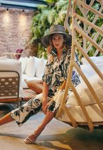 Conjunto Rayon Estampado Parka E Calça