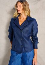 Camisa Linho Azul Marinho