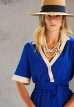 Vestido Midi Crepe Bicolor