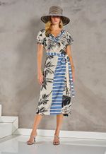 Vestido em Viscose Estampada