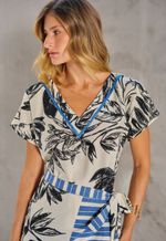 Vestido em Viscose Estampada