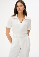Blusa Linho Puro Gola Camisa