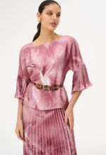 Blusa Manga Ampla Plissada