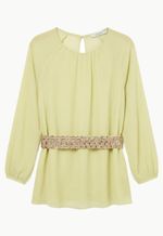 Blusa Chiffon Manga Bufante