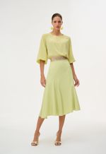 Blusa Chiffon Manga Bufante