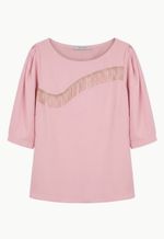Blusa Crepe Decote Bordado