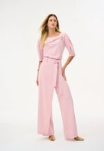 Blusa Crepe Decote Bordado