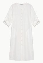 Vestido Linho Puro Com Botões