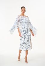 Vestido Poá Com Fenda