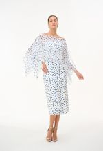 Vestido Poá Com Fenda