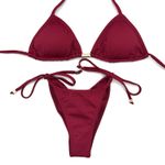 Conjunto Cortininha Vermelho Queimado
