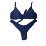 Conjunto Laço Azul Marinho Liso