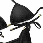 Top Cortininha Preto Canelado