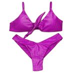 Conjunto Laço Fucsia Canelado