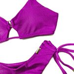 Calcinha Asa Delta Tiras Fucsia Canelado Antigo