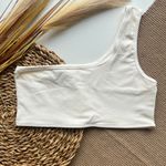 Top Nula Manga Off White Liso