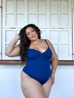 Body Retrô Azul Marinho Liso