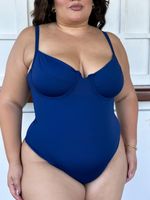 Body Retrô Azul Marinho Liso