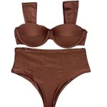 Conjunto Concha Marrom Avelã Canelado