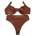 Conjunto Retrô Marrom Avelã Canelado
