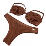 Conjunto Hawaii Meia Taça Marrom Avelã Canelado