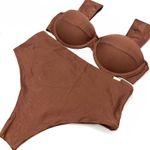 Calcinha Hot Pants Confort Marrom Avelã Canelado