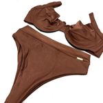 Calcinha Hot Pants Tradicional Marrom Avelã Canelado