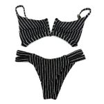 Conjunto Maldivas Listrado Preto e Branco