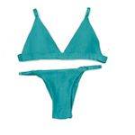 Conjunto Fixo Verde Água Canelado