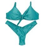 Conjunto Laço Verde Água Canelado