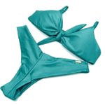 Conjunto Laço Verde Água Canelado