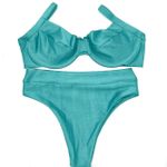 Conjunto Retrô Verde Água Canelado