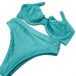 Calcinha Hot Pants Tradicional Verde Água Canelado
