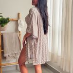 Kimono | Dois em Um Estampa Xadrez Marrom