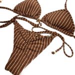 Conjunto Cortininha Caramelo Listrado