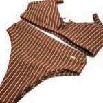 Conjunto Santorini Caramelo Listrado