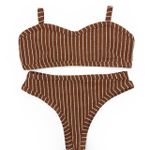 Conjunto Mônaco Caramelo Listrado
