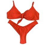 Conjunto Laço Laranja Canelado