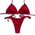 Conjunto Cortininha Vermelho Canelado