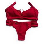 Conjunto Santorini Vermelho Canelado