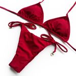 Calcinha Lação Vermelho Canelado